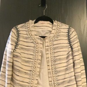 Tory Burch Tweed embellished cotton blend jacket